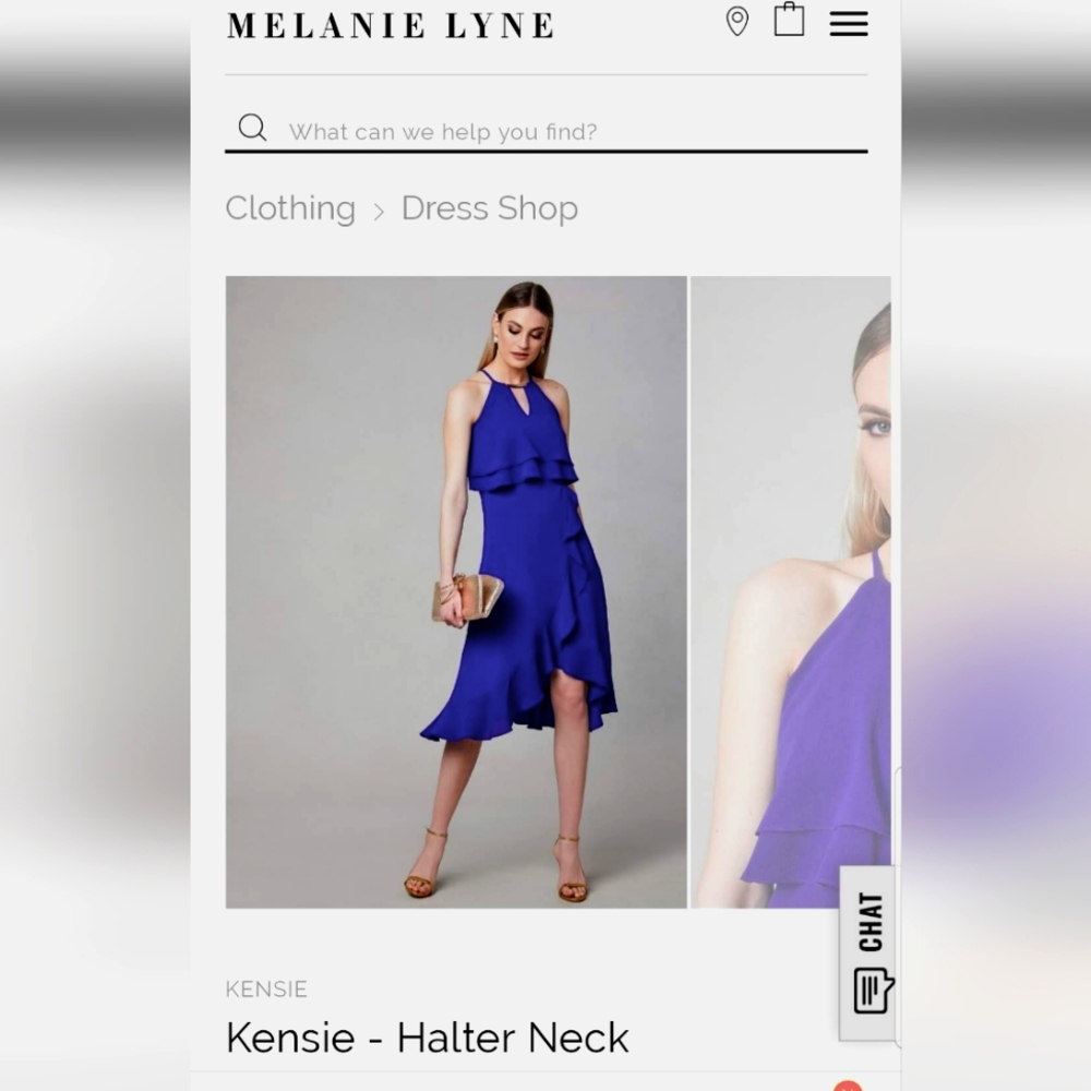 Blue Elegant Halter Dress Kensie from Melanie Lyne